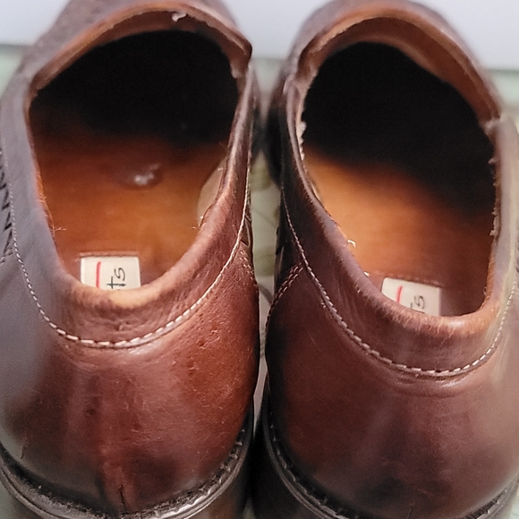 Talbots Vintage Brown Woven Leather Loafers Size 7 - Picture 11 of 13